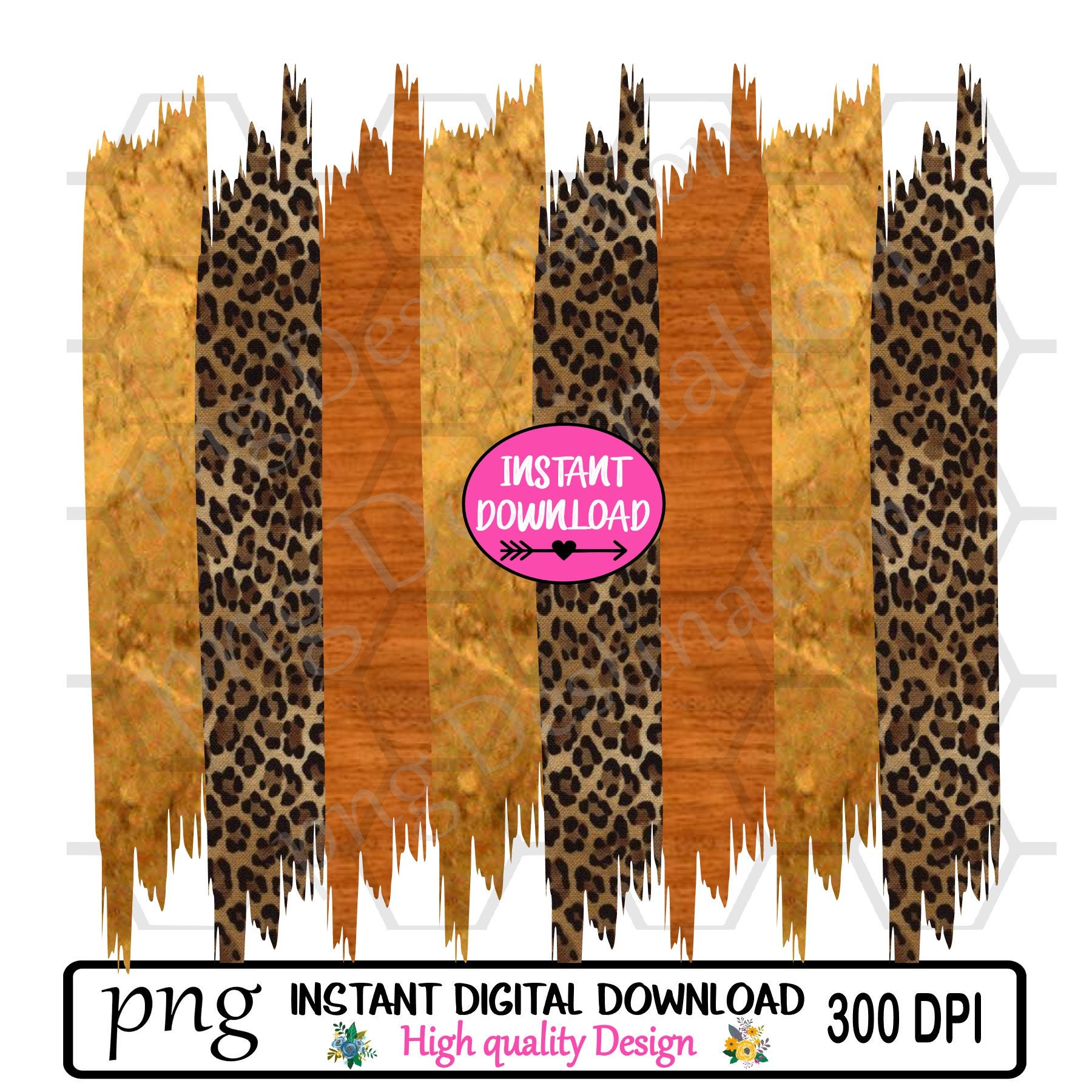 Gold Leopard Brush Stroke Design, PNG INSTANT DOWNLOAD, Sublimation - Etsy