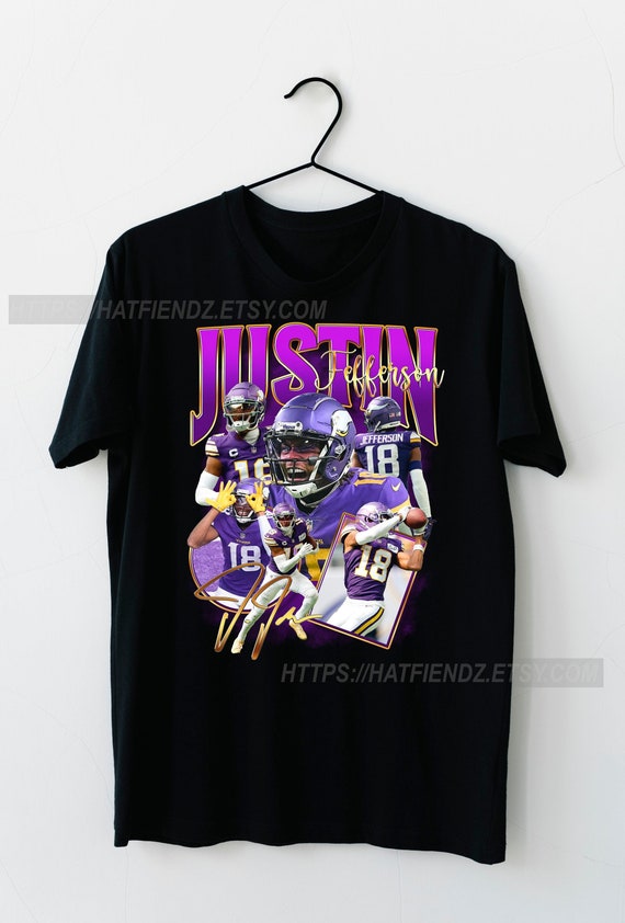 Justin Jefferson Minnesota Vikings Vintage Tshirt Throwback