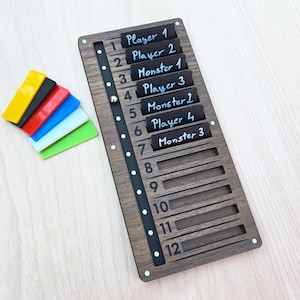 Initiative Tracker for Tabletop RPG – Dungeon Master Gift – Spearhead Crafts
