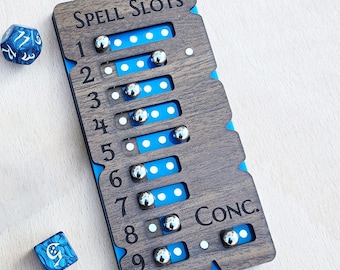 DnD 5e Spell Slot Tracker - Dungeons and Dragons Accessories - Spearhead Crafts