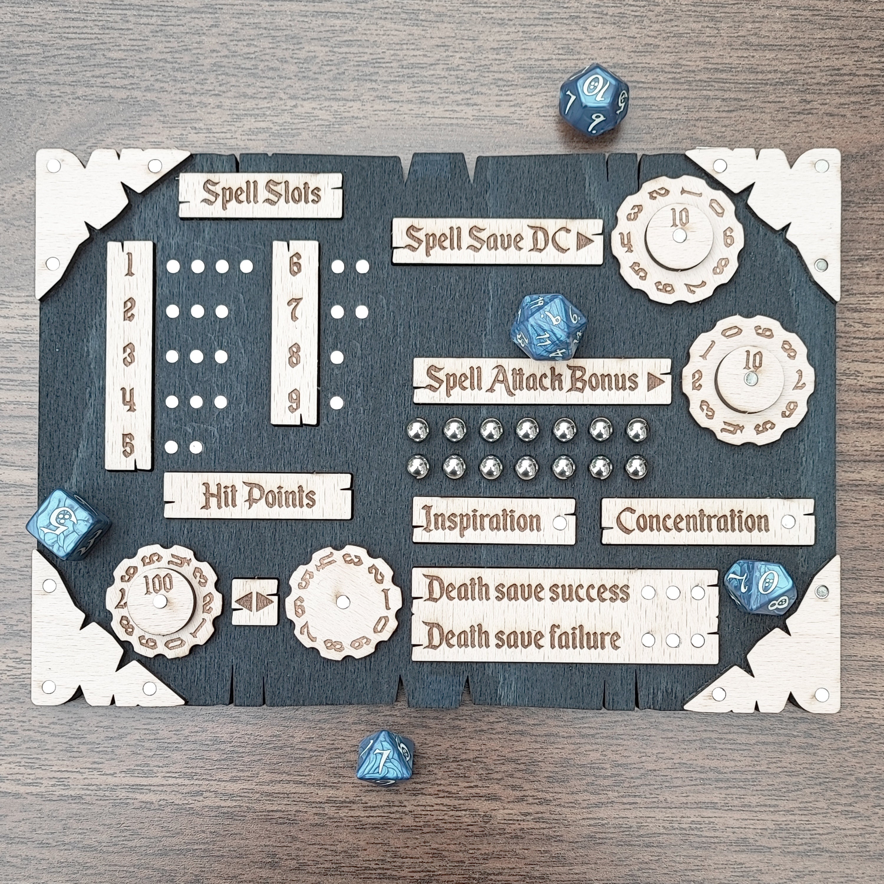 Monk Tracker for D&D 7 colors Wood and Dungeons and