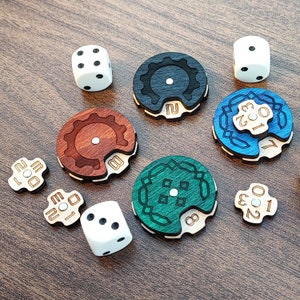 Houten gametracker – RPG voor op tafel en bordspelteller (0-39) – Accessoire voor familiespelavond – Speerpunt knutselen