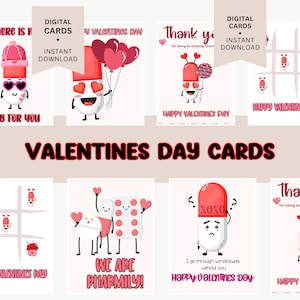 Niedliche Apotheken-Valentinstagskarten | Apothekentechniker| Apotheker| 9 Karten insgesamt