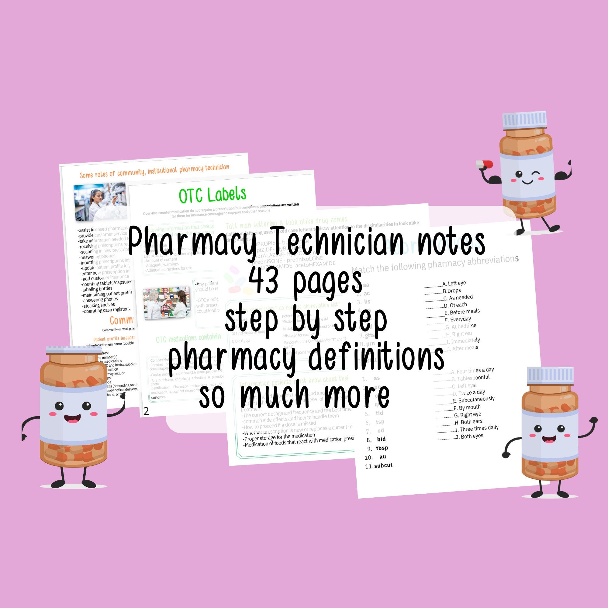 Bundle Pharmacy Technician Binder Digital Etsy