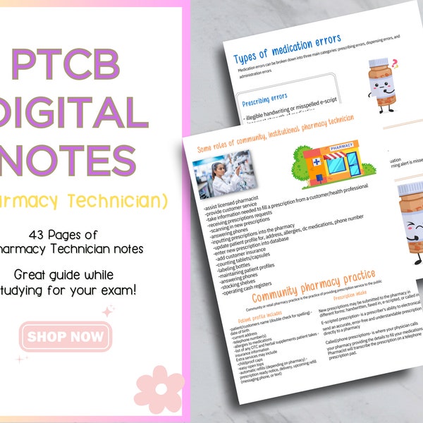 Pharmacy Technician Notes | DIGITAL