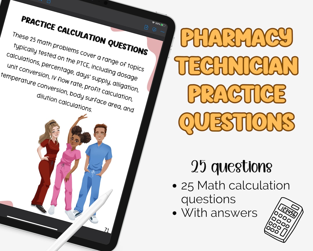 PTCB Exam Calculation Practice Test | Digital | Pharmacy Technicians ...