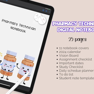Pharmacy Technician Notebook | DIGITAL | GoodNotes| Instant download