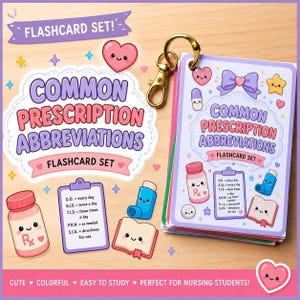 Common Prescription Abbreviations Flashcards for Pharmacy Technicians | PTCB Study Aid | Sig Codes Cheat Sheet | New Tech Gift