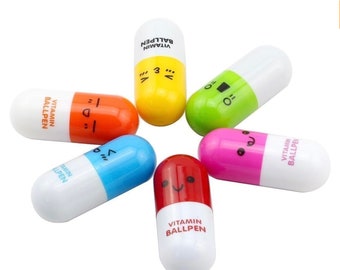Super Cute Capsule Pens| Pharmacy gifts| capsule shaped cute cartoon| 5 colors