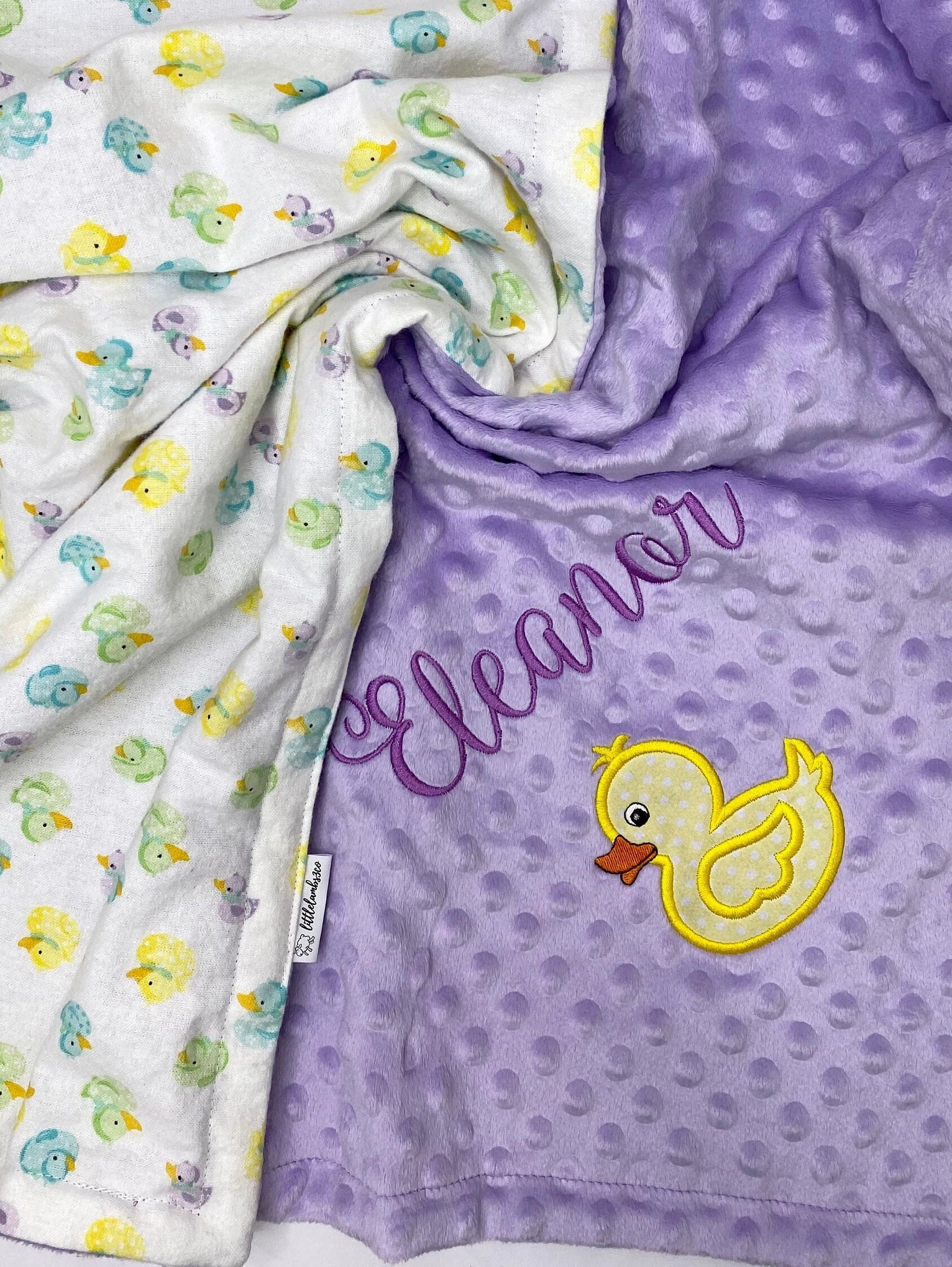 Duck Baby Blanket Rubber Duckies Print Flannelminky Blanket Etsy