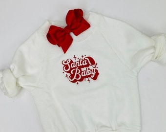 Santa Baby Sweatshirt for Boy or Girl, Christmas Sweatshirt, Christmas Sweater