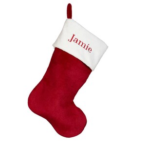 Christmas Stocking, Embroidered Christmas Stocking, Personalized Christmas Stocking, Classic Red Christmas Stocking, Santa Stocking