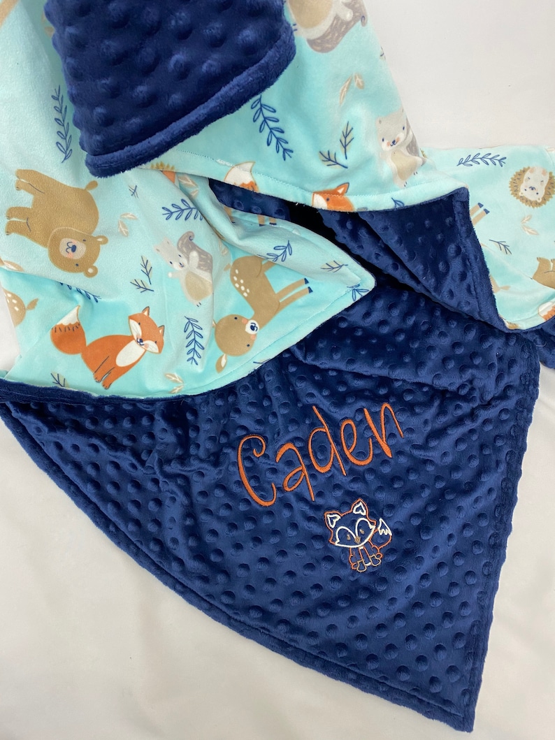 Personalized Baby Blanket for Boy or Girl Woodland Animal Etsy