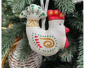 Jingle Bells Rooster Christmas tree decoration Christmas decor  Eco-Friendly  Christmas Gift Handmade gift Ukrainian handmade,souvenir