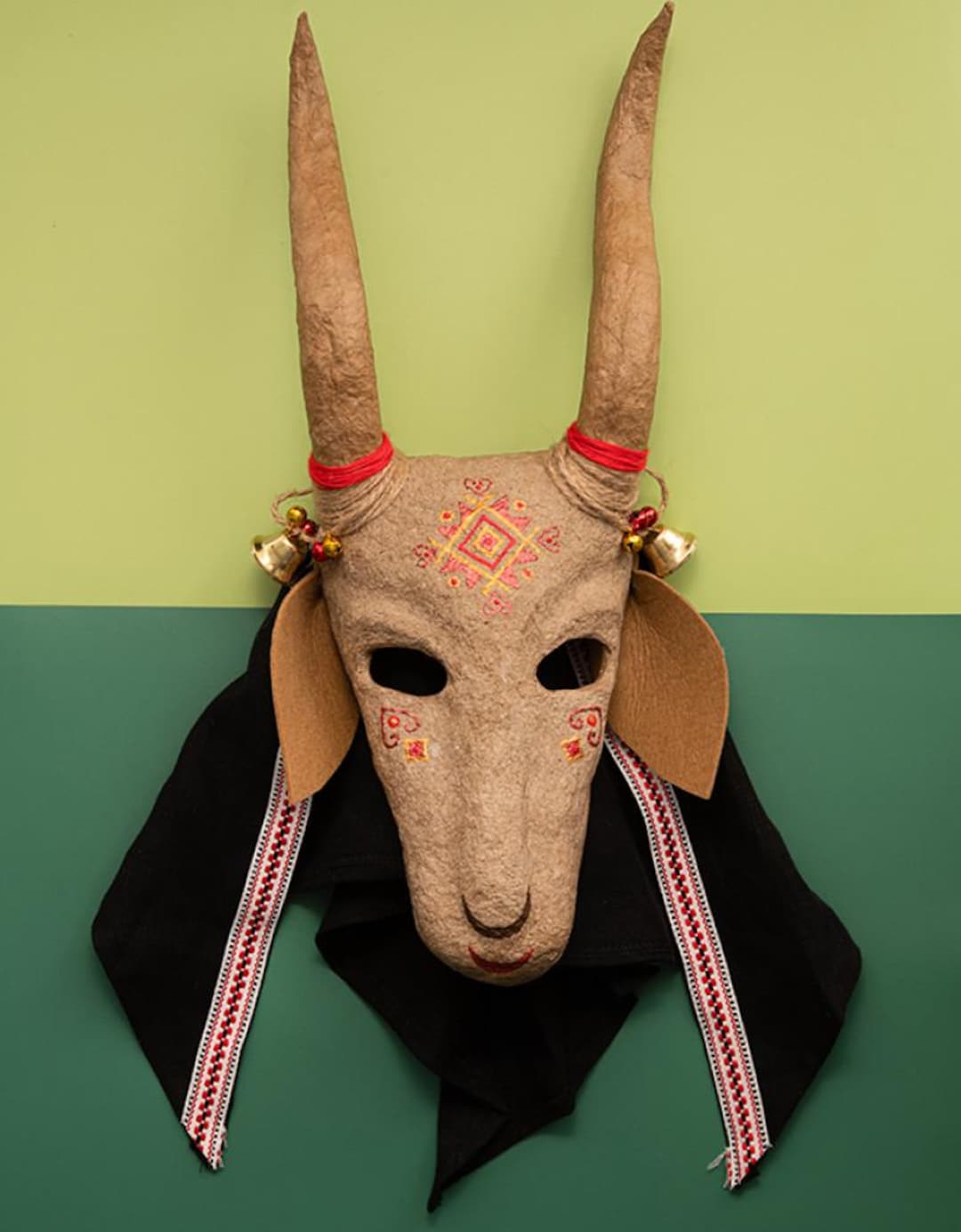 Goat Mask Ritual Goat Mask Folk Art Mask Handmade Costume Mask Ethnic Mask Festival ...