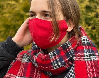 5 Face Masks Set  Eco Friendly Kids Linen Face Mask Adult Cotton Face Cover  Reusable Masks Two-Layered Face Coverings Cotton face mask