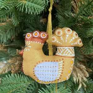 Golden Christmas Rooster Christmas tree decoration Eco-Friendly Christmas Gift Handmade gift Ukrainian handmade,Christmas handmade image 5