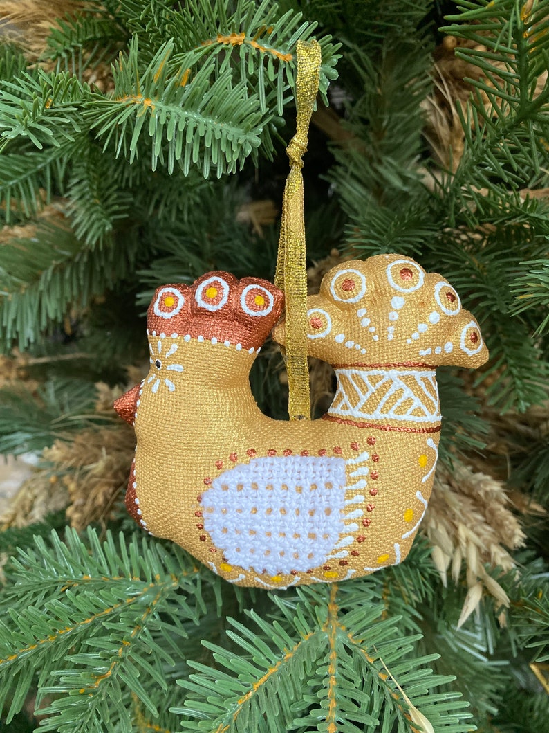 Golden Christmas Rooster Christmas tree decoration Eco-Friendly Christmas Gift Handmade gift Ukrainian handmade,Christmas handmade image 5