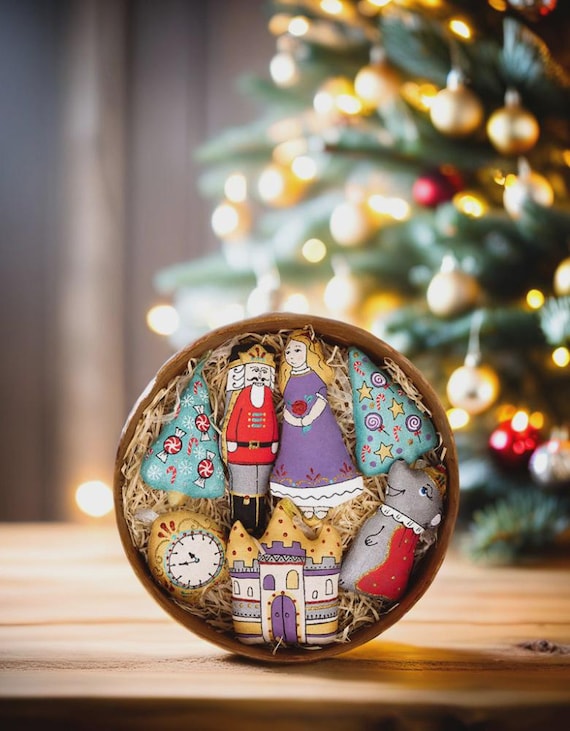 Nutcracker Fairy Tale Toy Set: Hand-Painted Cotton Characters, Vanilla Scented (Gift Set)