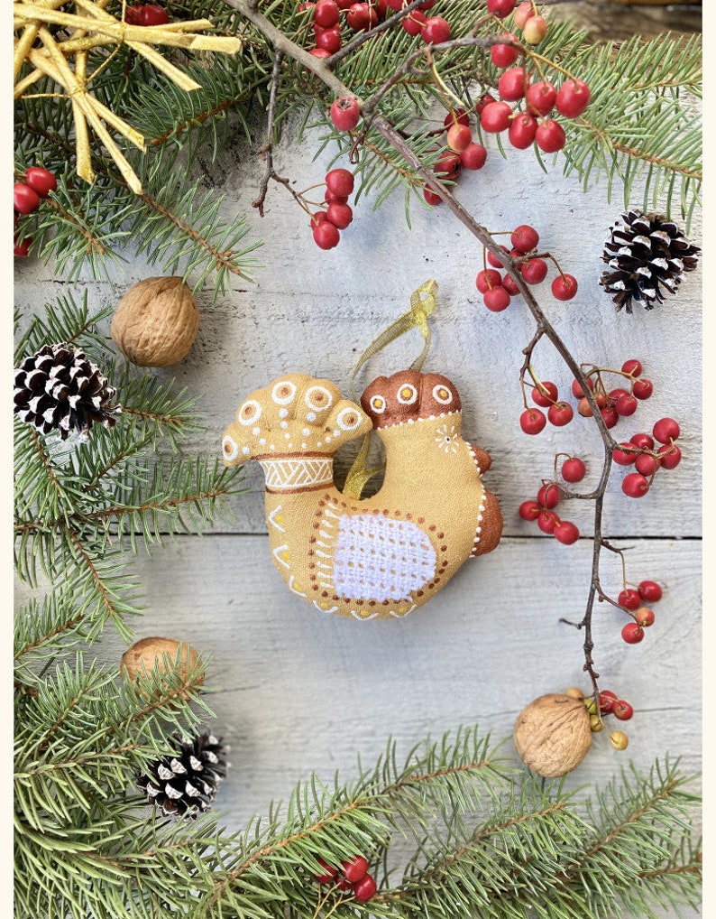 Golden Christmas Rooster Christmas tree decoration Eco-Friendly Christmas Gift Handmade gift Ukrainian handmade,Christmas handmade image 9