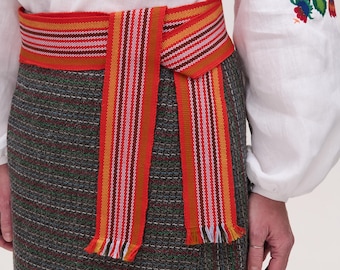 Ukrainian belt Woven belt made from wool Ethnic style Souvenir from Ukraine Vintage Handcrafted belt Embroidered belt Hippie Width 7 cm
