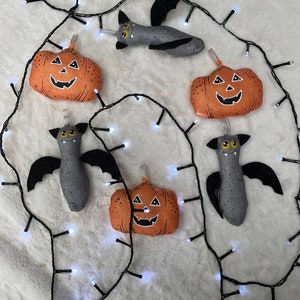 Halloween textile decoration Trick Or Treat Gift box Halloween decor Bat & Pumpkin Decor with the smell of vanilla Happy Halloween image 8