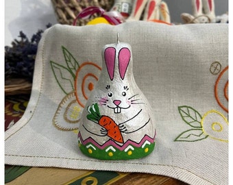 Sculpture souvenir Bunny with carrot Easter home decor Easter gift idea Easter gift Easter Bunny Handmade made in Ukraine Housewarming gift