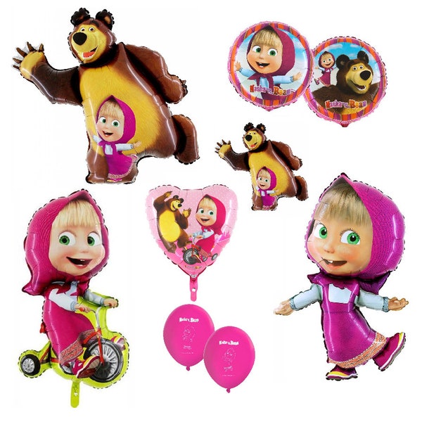 Masha and the Bear Balloons Party Supplies Decor Birthday