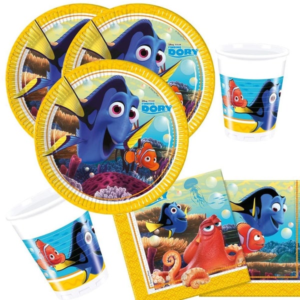 FINDING NEMO DORY Party Supplies Decoration Birthday Plate Napkins Cups Tablecloth Banner Straws Balloons