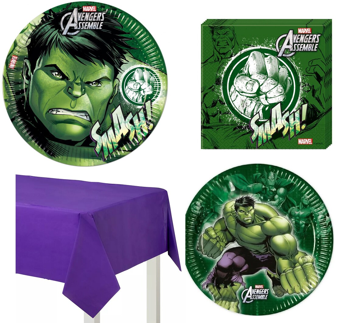 Hulk Avengers Party Supplies Tableware Decor Plates Napkins Etsy