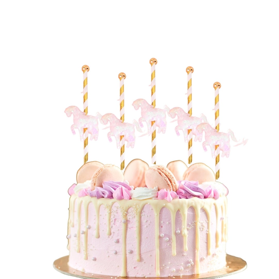 Carousel Theme Cake Topper Cake Pop Treat Sticks Gold Foil Etsy