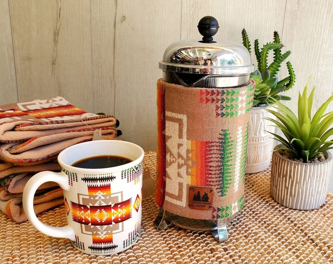 Wool Coffee Cozy, French Press Coffee Cozy, Cafetiere Wrap, French Press Coffee Sleeve, French