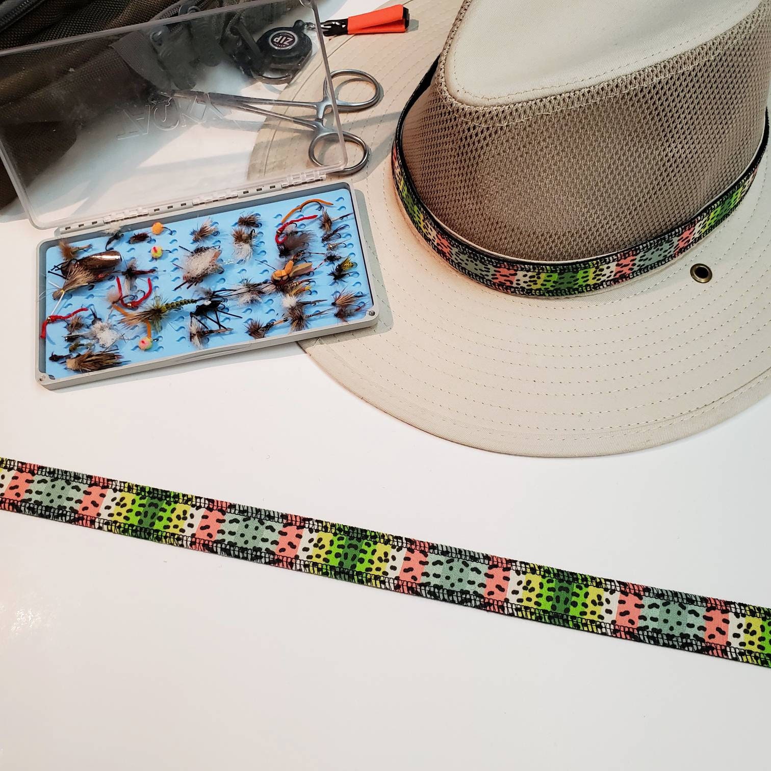 Rainbow Trout Hat Band Fishing Hat Band Hat Bands Fly Etsy