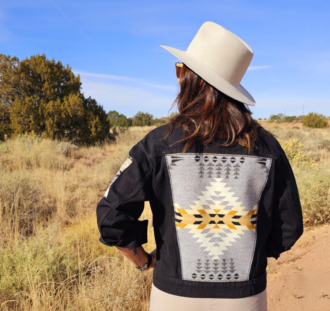 Denim Western Dagger Patch Jacket main image 0