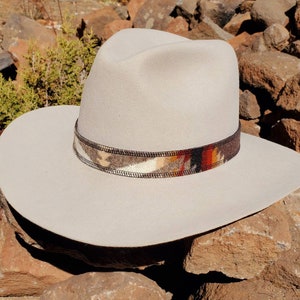 Western Cowboy Hat Band, Wool Hat Band, Cowboy Hat Accessory, Southwestern Wool Hat Band, Custom Hat Decoration, Handcrafted Boho Chic Band