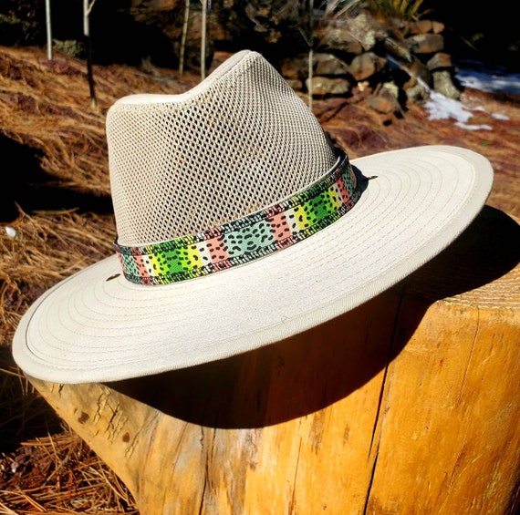 Rainbow Trout Hat Band, Fishing Hat Band, Hat Bands, Fly Fishing Gift Men,  Cowboy Hat Bands, Western Hat Bands, Hat Bands for Men 