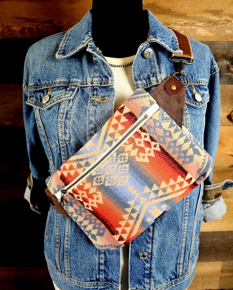 Crossbody Bag, Cross Chest Bag, Western Purse, Travel Bag, Western Bag, Southwestern Purse, Sling Bag, Minimalist Bag, Festival Bag image 2