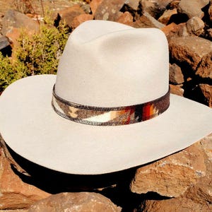 Western Cowboy Hat Band, Wool Hat Band, Cowboy Hat Accessory, Southwestern Wool Hat Band, Custom Hat Decoration, Handcrafted Boho Chic Band