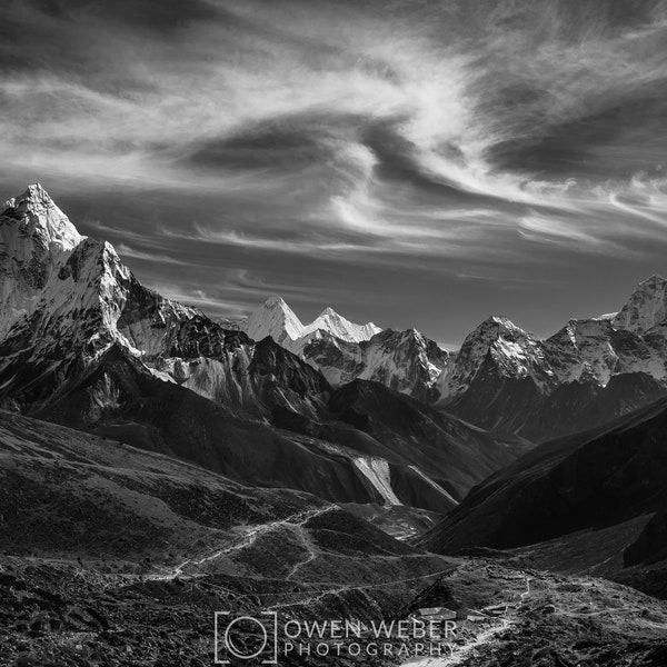 Himalayan Wall Art Photography / Nepal Mountains / Mount Everest / Thukla Pass Photo / Nepalese Photography / Mountain Photography