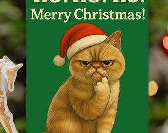 Grumpy Cat Christmas Card – Rude Festive Xmas Design