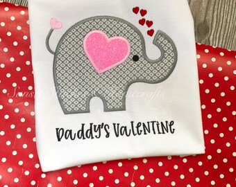 Elephant Valentine Shirt; Elephant Valentine Shirt personalized