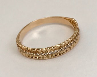 Small vintage original solid rose gold 14k ring, rose gold ring, small size ring,  14k gold ring, retro gold ring, engagement ring, gift