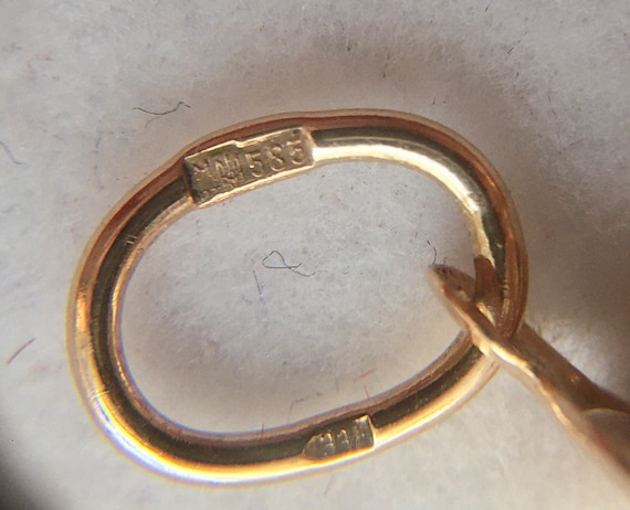 Small vintage original rose gold 14k pendant, ort… - image 10