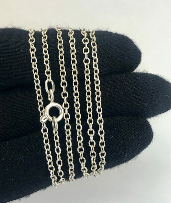 Vintage original sterling silver 875 chain, thin … - image 4