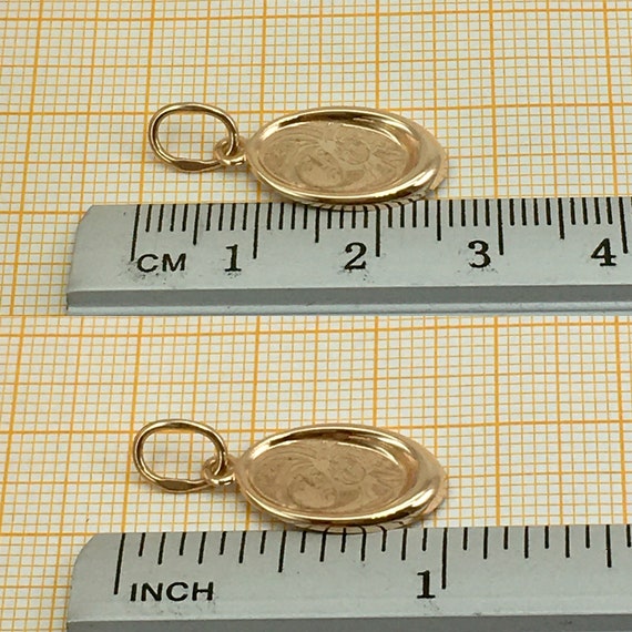 Small vintage original rose gold 14k pendant, ort… - image 8