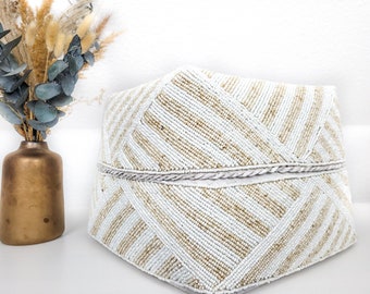 Boho Box fait main en perles et bambou, panier de rangement, accessoire d'ameublement