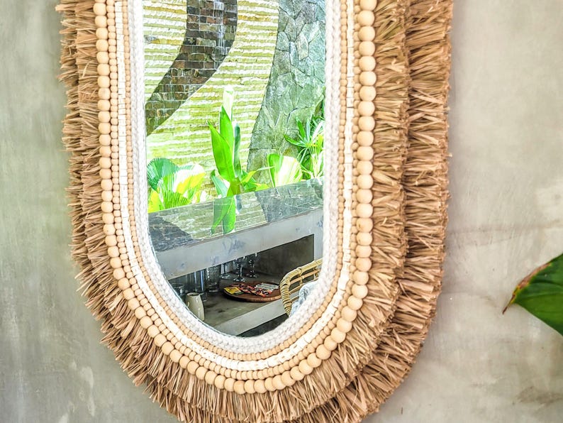 Wandspiegel Naturmaterialien Bali Handarbeit