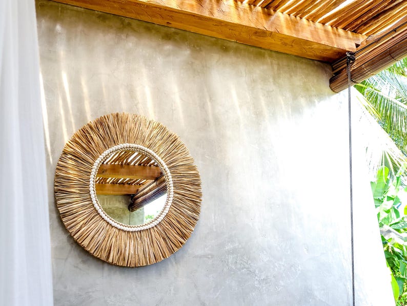 Strandhaus Deko – Boho Spiegel bringt Wärme und Natürlichkeit an deine Wand.