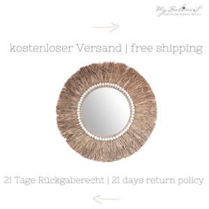 Exklusiver Boho Wandspiegel – stilvolle Muschel Deko für tropische Räume.