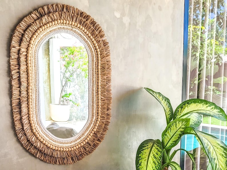 Boho Wandspiegel für Schlafzimmer oder Flur